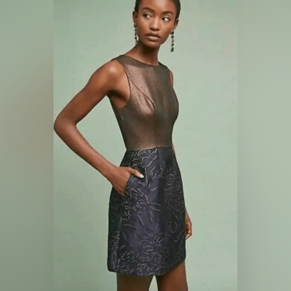 Anthropologie Hutch Lina Metallic Dress